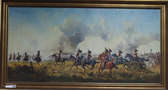 J. Atkins Scene from the Battle of Waterloo 59 x 120cm